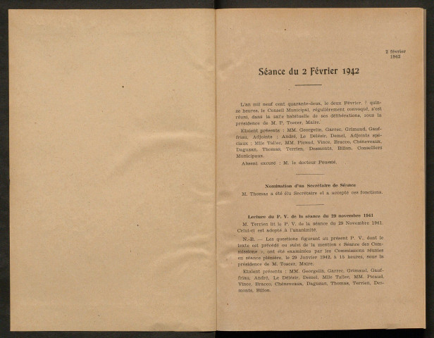 Séance du 2 février 1942 - pages 1-126