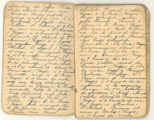 Journal manuscrit du soldat Jean-Louis Magrez