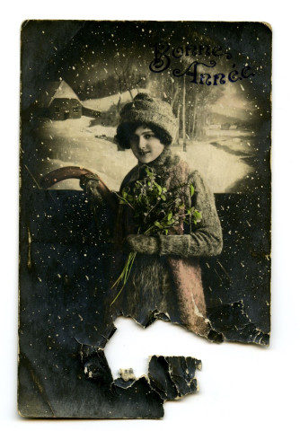 Carte de bonne année adressée à Joseph Camille Foucaud par son amie Mary, 15 décembre 1914.