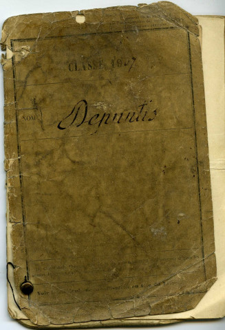 Livret militaire du soldat Justin Depuntis (dit Antoine).