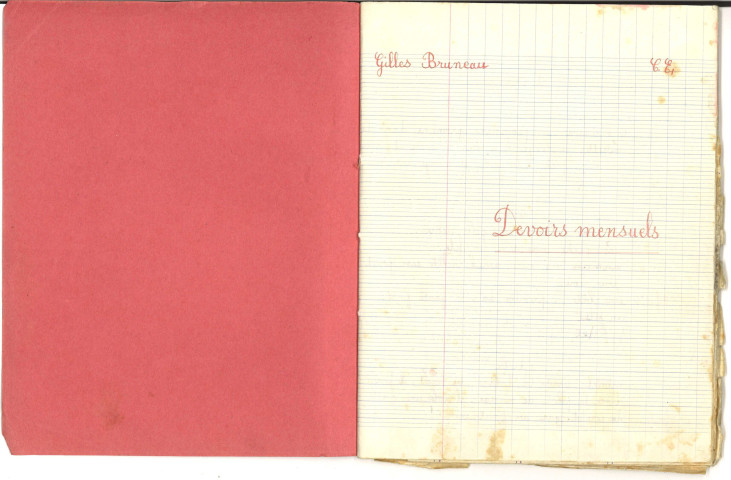 Cahier d'écolier : extrait