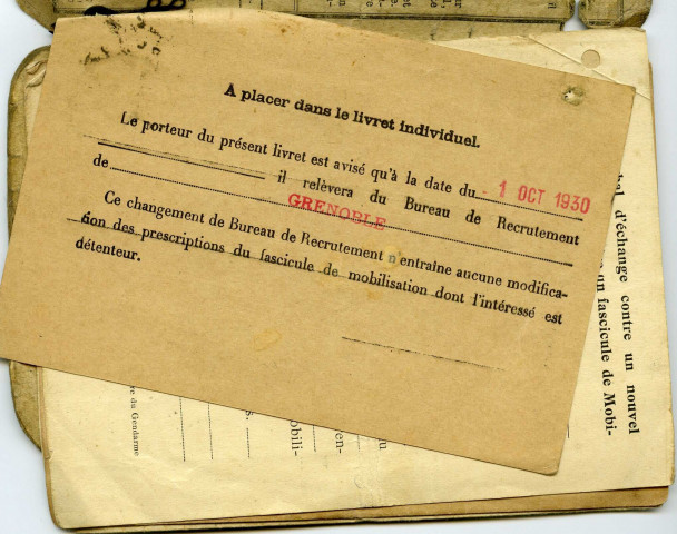 Livret militaire du soldat Justin Depuntis (dit Antoine).