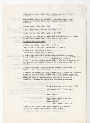 Association sportive des handicapés physiques de la région nazairienne (1973), création