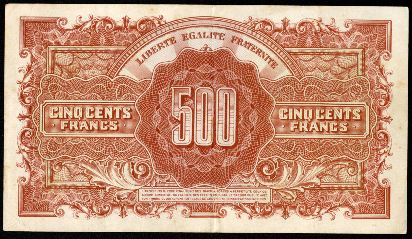 Un billet de 500 francs
