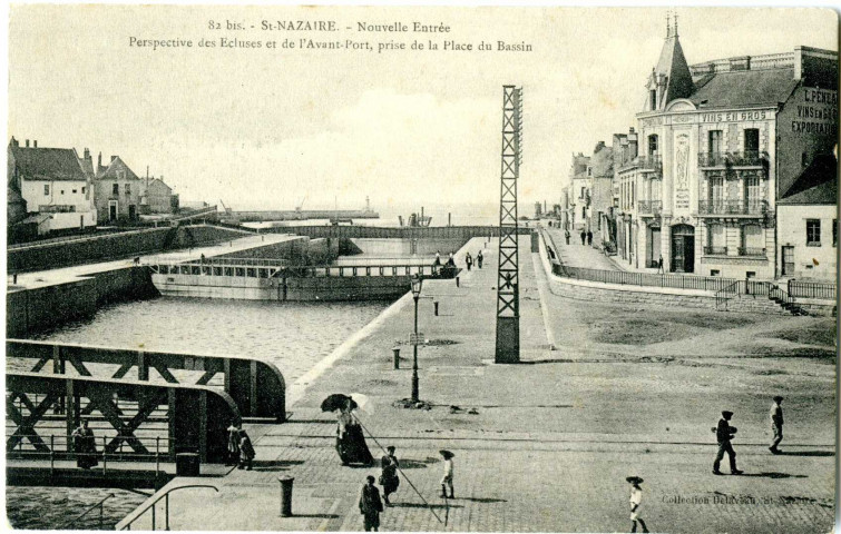 Saint-Nazaire. - Nouvelle Entrée - Perspective des Ecluses et de l'Avant-Port, prise de la Place du Bassin (N°82 bis)