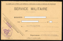 Récépissé d'un réserviste classe 1941 matricule 44 15 877 concernant la déclaration de charges de famille pour le service militaire