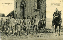 A NEUFMONTIER près de Meaux Prisonniers allemands de la Croix-Rouge sur la place de l'Eglise (N°18)