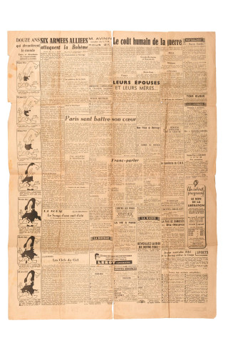 Annonce de la capitulation de l'Allemagne : journal Franc-Tireur, daté du 8 mai 1945.