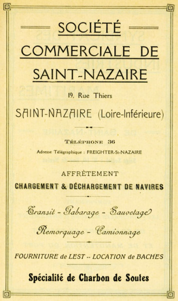 Publicité Société commerciale de l'Ouest - Archives municipales de Saint-Nazaire