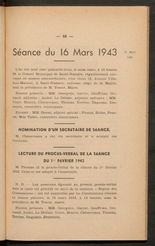 Séance du 16 mars 1943 - pages 53-72