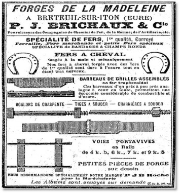 Publicité extraite de L’Écho des Mines et de la Métallurgie n°18 du 30 avril 1893. Source gallica.bnf.fr / Bibliothèque nationale de France