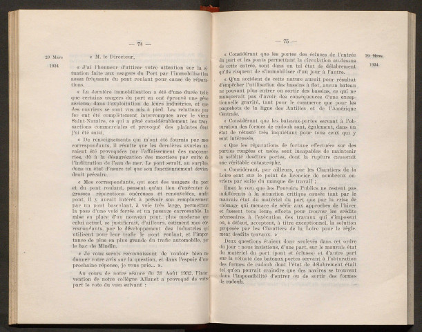 Séance du 29 mars 1934 - pages 71-131