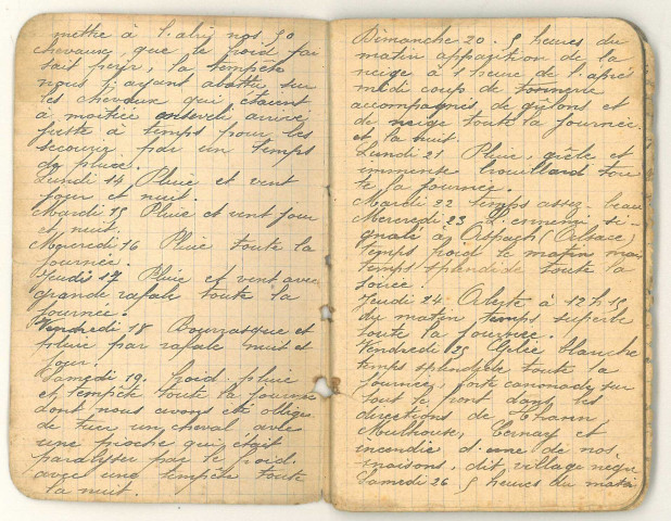 Journal manuscrit du soldat Jean-Louis Magrez