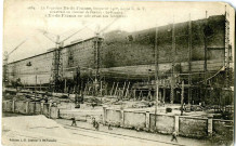 Saint-Nazaire. - Le Paquebot Ile-de-France, longueur 241m, Ligne C.G.T construit au chantier de Penhoët - L'Ile-de-France sur cale avant son lancement (N°4084)