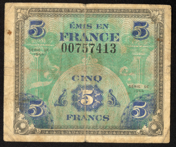 Un billet de 5 francs