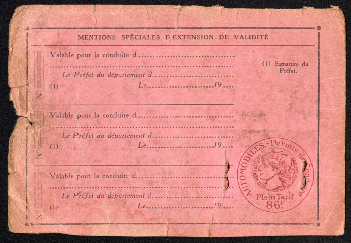 Permis de conduire les automobiles