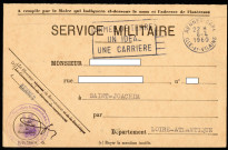 Récépissé d'un réserviste classe 1941 matricule 44 15 877 concernant la déclaration de charges de famille pour le service militaire