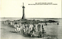 Saint-Nazaire. - Bord de Plage et Monument Américain sur les Rochers (N°243)