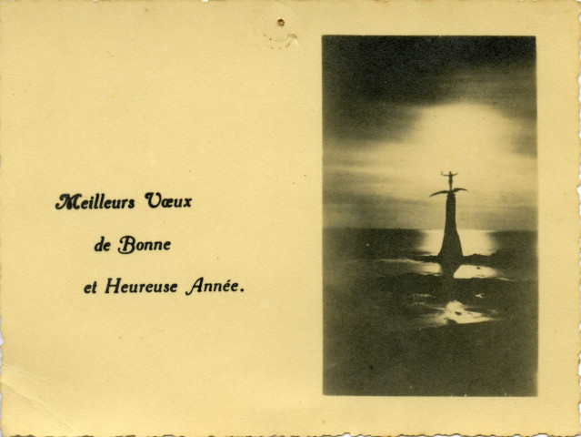 Carte de vœux de bonne année avec une photographie du monument américain