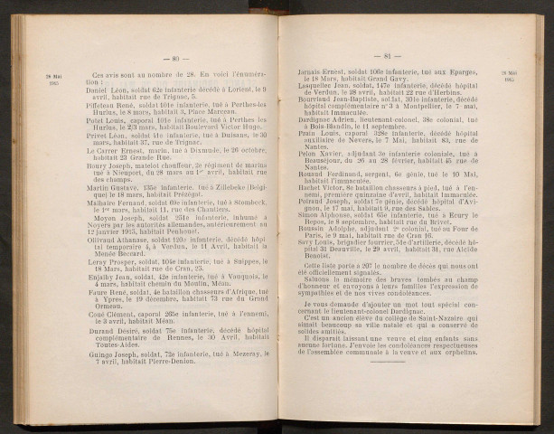 Séance ordinaire du 26 mai 1915 - pages 79-133