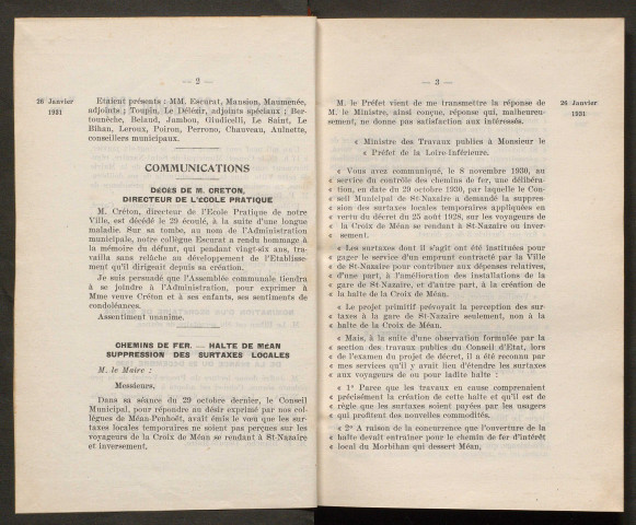 Séance du 26 janvier 1931 - pages 1-42