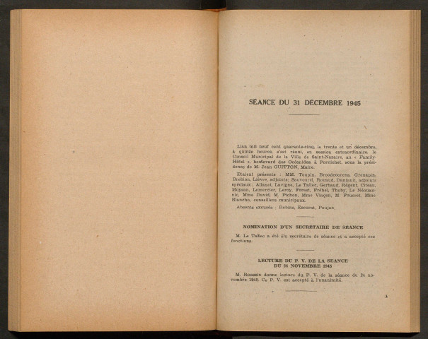 Séance du 31 décembre 1945 - pages 217-285