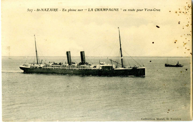 Saint-Nazaire. - En pleine mer "LA CHAMPAGNE" en route pour Vera-Cruz (N°527)
