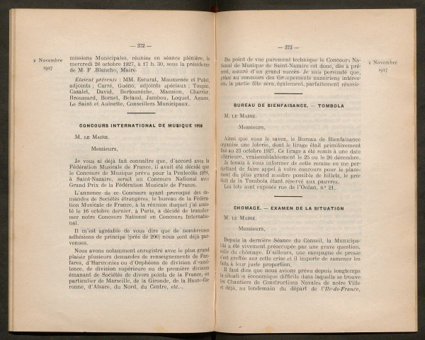 Séance ordinaire du 2 novembre 1927 - pages 371-430