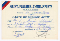 Carte de membre actif de Chantal Le Mercier (recto-verso): cotisations par années et par trimestre