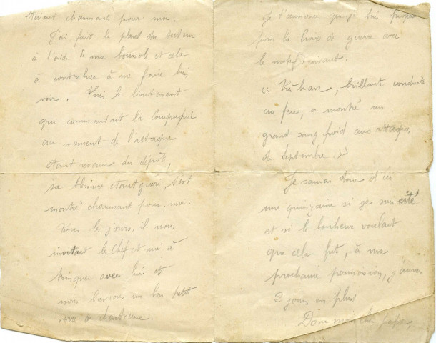 Correspondance de Jean Jagot adressée à son père (8 février 1916)