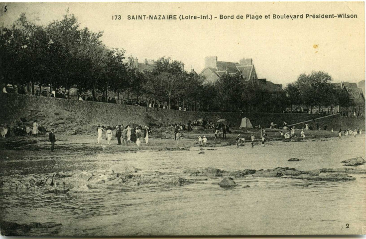 Saint-Nazaire. - Bord de Plage et Boulevard Président-Wilson (N°173)