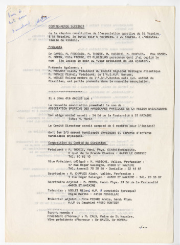 Association sportive des handicapés physiques de la région nazairienne (1973), création