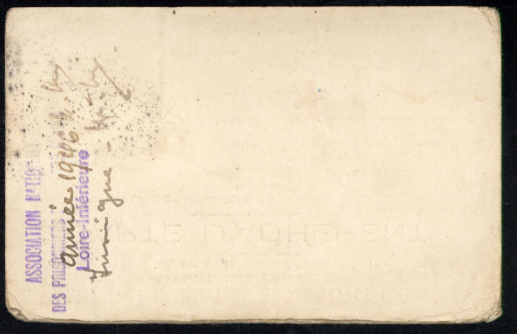 Association nationale des prisonniers de guerre, réfractaires et évadés : carte d'adhérent.