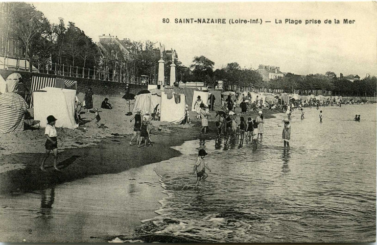 Saint-Nazaire. - La Plage prise de la Mer (N°80)