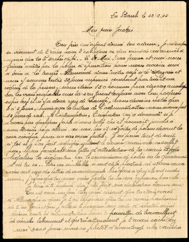 Libération, épuration : courrier d'Armand Vince à Auguste Geffray, dit « Jackie ».