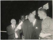 Henri Fogel, Souleymane Diallo, le maire François Blancho et Yvon Quéfféléan