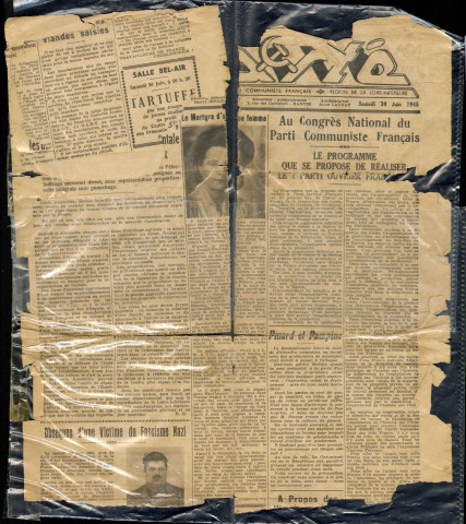 Récit de survivantes des camps de concentration : article de presse du journal communiste Clarté.