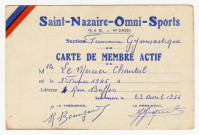 Carte de membre actif de Chantal Le Mercier (recto-verso): cotisations par années et par trimestre