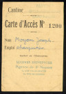Faux papiers, activité professionnelle : carte d'accès à la cantine, cachet de "La Moderne entreprise", agence de Saint-Nazaire.