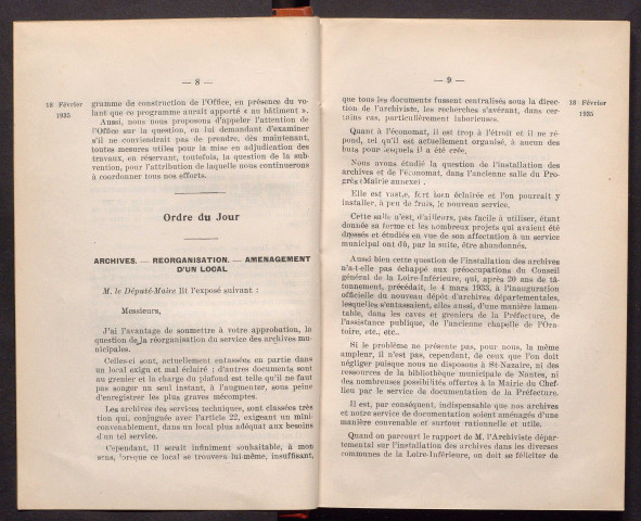 Séance du Conseil du 18 février 1935 - pages 4-75