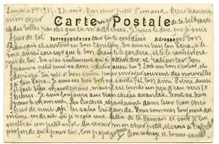 La Grande Guerre 1914-15.- HEBUTERNE (Pas-de-Calais).- Le château occupé par l'armée française.