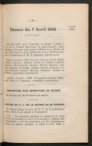Séance du 7 avril 1936 - pages 89-150