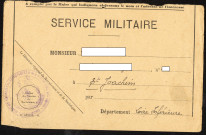Récépissé d'un réserviste classe 1941 matricule 44 15 877 concernant la déclaration de charges de famille pour le service militaire