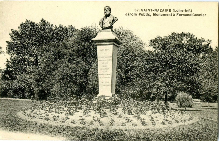 Saint-Nazaire. - Jardin Public, Monument à Ferdinand Gasnier (N°67)