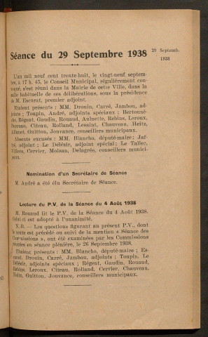 Séance du 29 septembre 1938 - pages 453-538