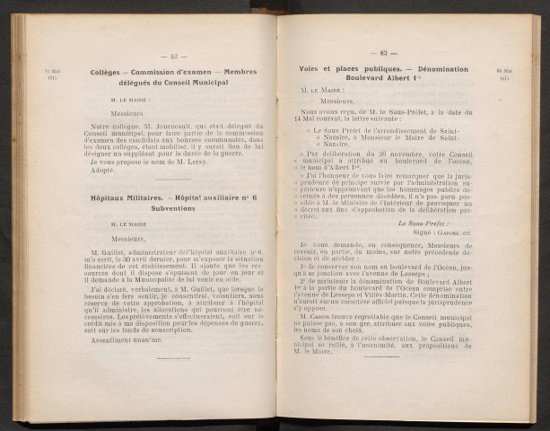 Séance ordinaire du 26 mai 1915 - pages 79-133
