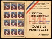 Carte de membre actif de l'association départementale 1946, section de Saint-Joachim