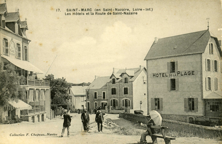 Hôtel de la Plage et route de Saint-Nazaire, à Saint-Marc
