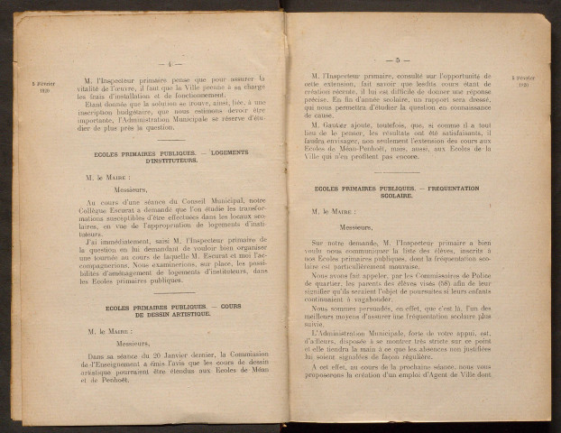 Séance ordinaire du 5 février 1920 - pages 1-188