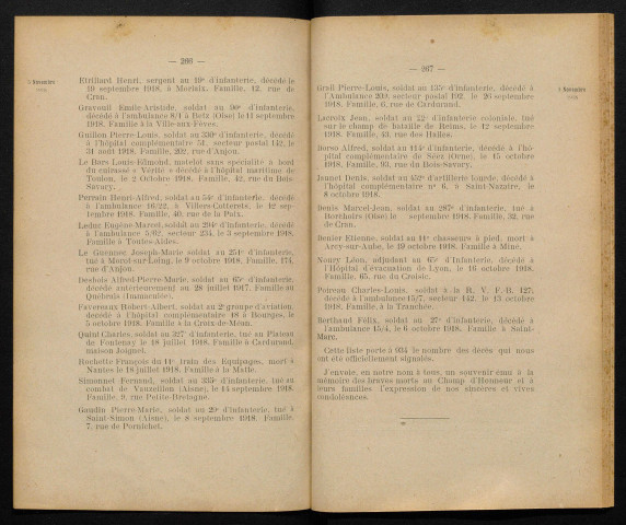 Séance du conseil municipal du 5 novembre 1918 - pages 265-296